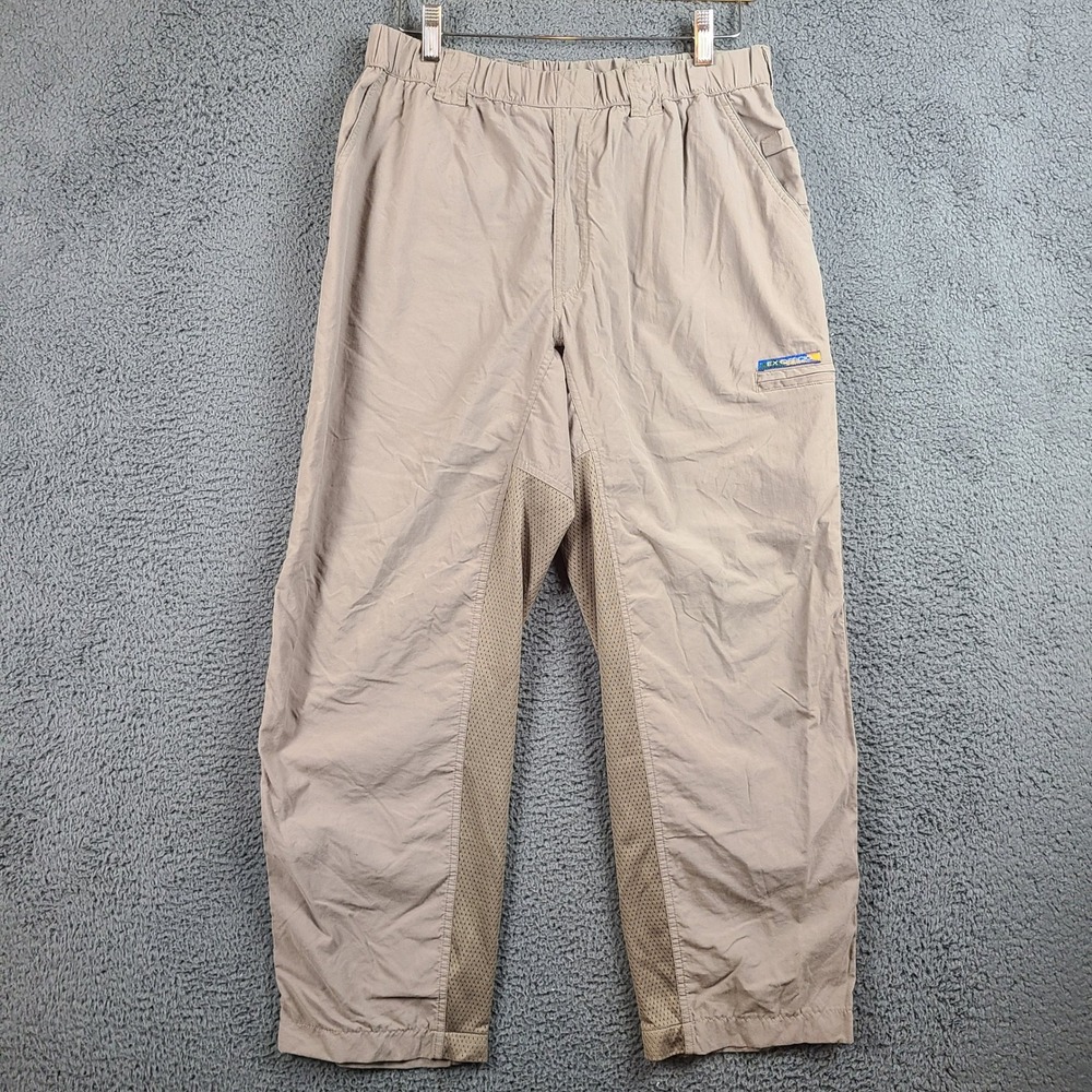 ExOfficio Mens Fishing Pants Tan Khaki Nylon Mesh Vented Outdoor Trousers Size M